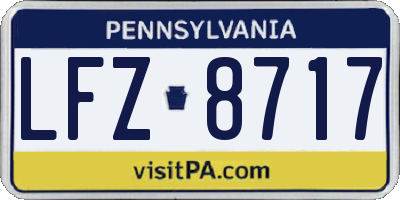 PA license plate LFZ8717