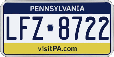 PA license plate LFZ8722