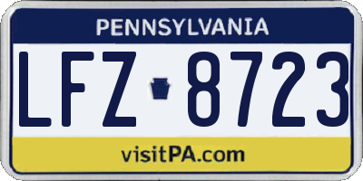 PA license plate LFZ8723