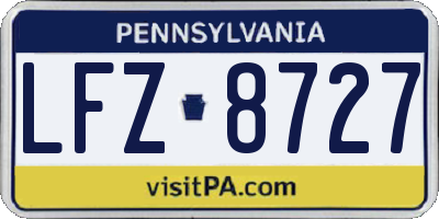 PA license plate LFZ8727