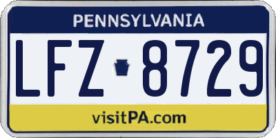 PA license plate LFZ8729