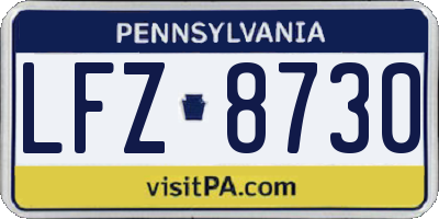 PA license plate LFZ8730