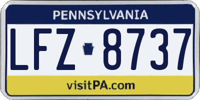 PA license plate LFZ8737