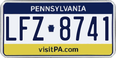 PA license plate LFZ8741