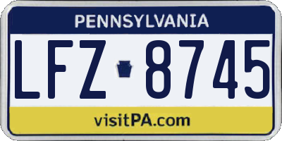 PA license plate LFZ8745
