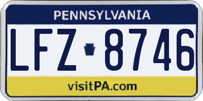 PA license plate LFZ8746