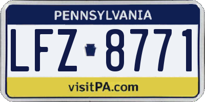 PA license plate LFZ8771