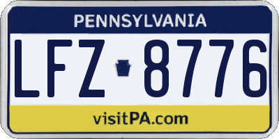 PA license plate LFZ8776