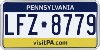 PA license plate LFZ8779