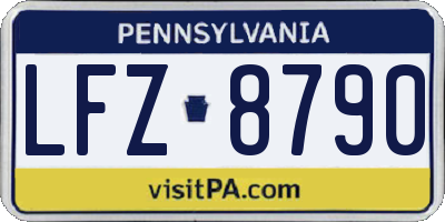 PA license plate LFZ8790