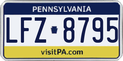 PA license plate LFZ8795