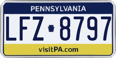 PA license plate LFZ8797