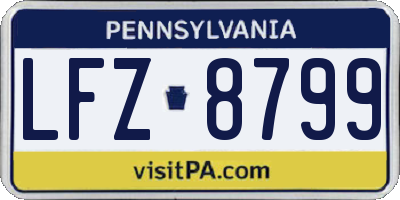 PA license plate LFZ8799