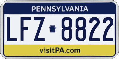 PA license plate LFZ8822