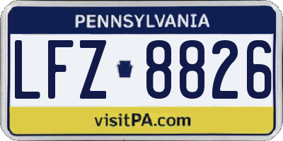 PA license plate LFZ8826