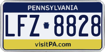 PA license plate LFZ8828
