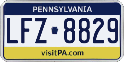PA license plate LFZ8829