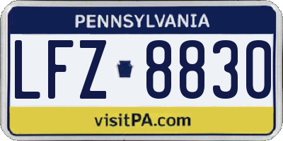 PA license plate LFZ8830