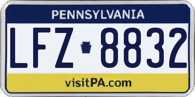PA license plate LFZ8832