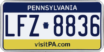 PA license plate LFZ8836