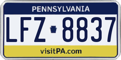 PA license plate LFZ8837