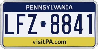 PA license plate LFZ8841