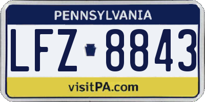 PA license plate LFZ8843