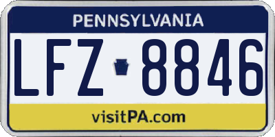 PA license plate LFZ8846
