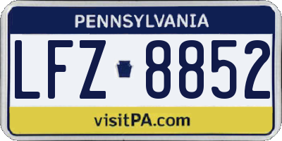 PA license plate LFZ8852