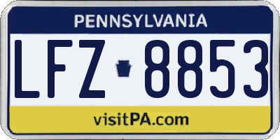 PA license plate LFZ8853