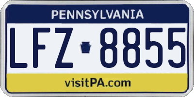 PA license plate LFZ8855