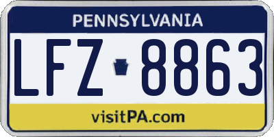 PA license plate LFZ8863