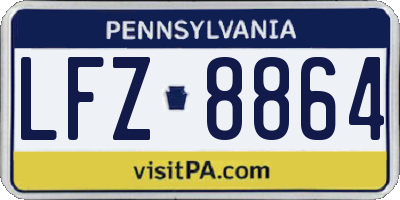 PA license plate LFZ8864
