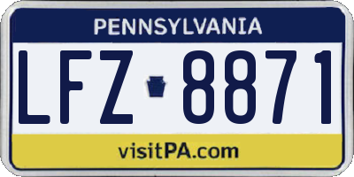 PA license plate LFZ8871