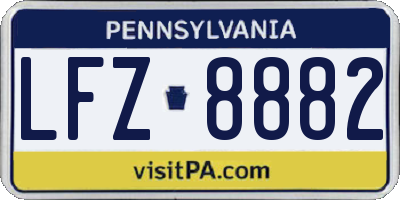 PA license plate LFZ8882