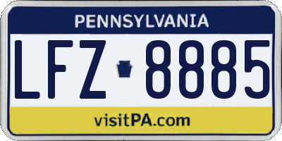 PA license plate LFZ8885
