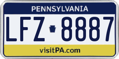 PA license plate LFZ8887