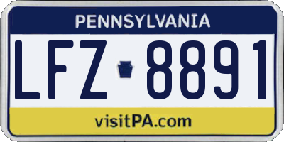 PA license plate LFZ8891