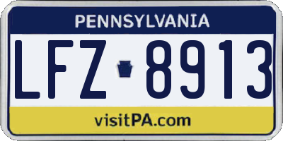PA license plate LFZ8913