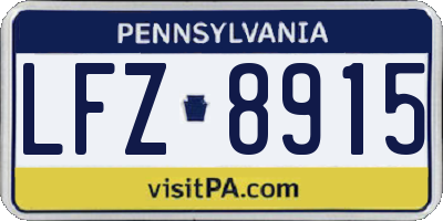 PA license plate LFZ8915