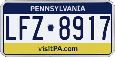 PA license plate LFZ8917