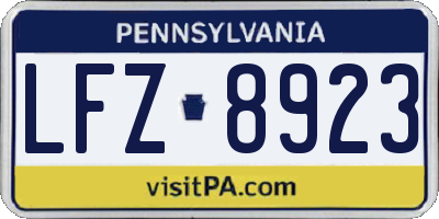 PA license plate LFZ8923