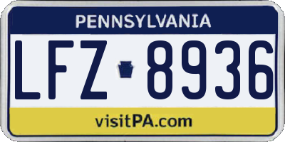PA license plate LFZ8936