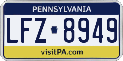 PA license plate LFZ8949