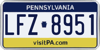 PA license plate LFZ8951