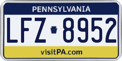 PA license plate LFZ8952