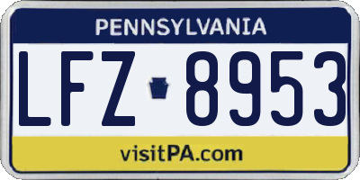 PA license plate LFZ8953