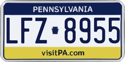 PA license plate LFZ8955