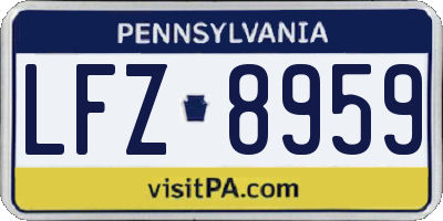 PA license plate LFZ8959