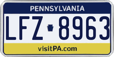 PA license plate LFZ8963